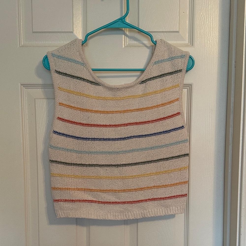 American Eagle Striped Knit Crop Top